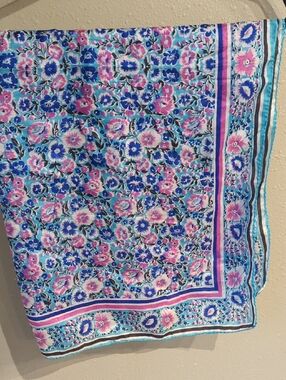 Marco Polo By Malani Floral Vintage Scarf Made In India Silk